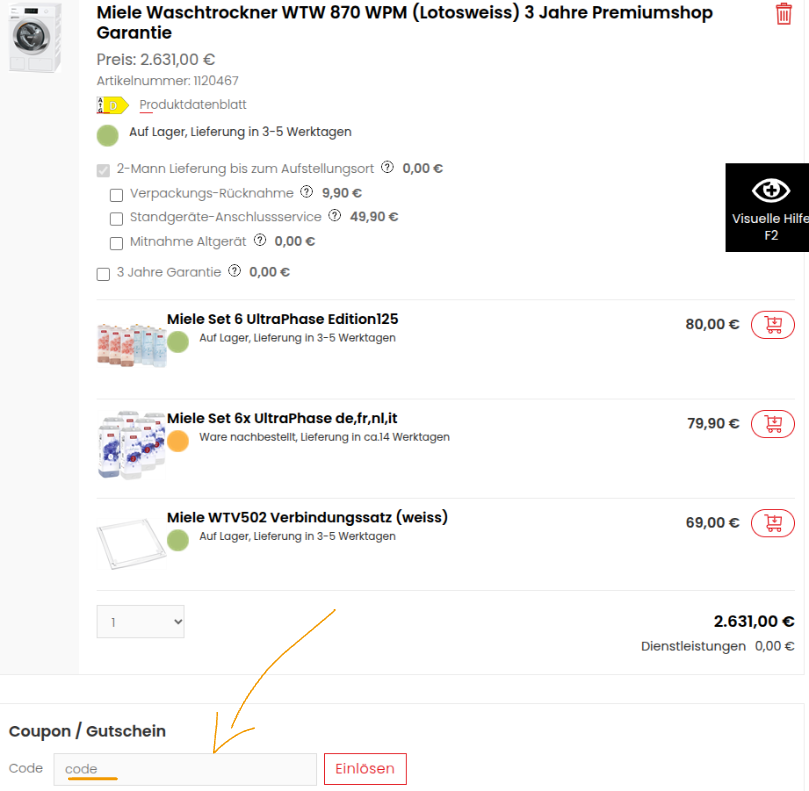 Rabattcode bei Premiumshop 24 einlösen.